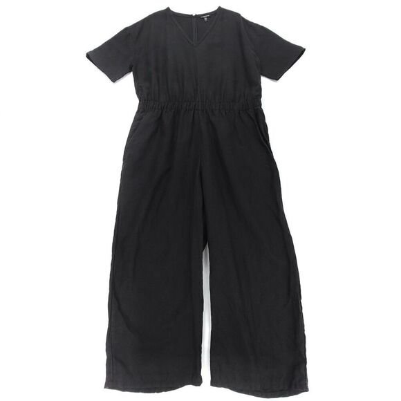 Eileen Fisher Pants - NEW Eileen Fisher Woman Tencel & Organic Linen Slub Jumpsuit Wide Leg Black 1X